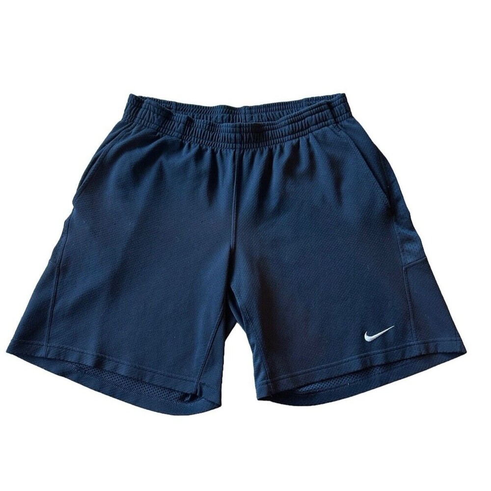 VTG Nike Fit Men's L Dark Navy Basketball Knit Shorts 321352-475 Large